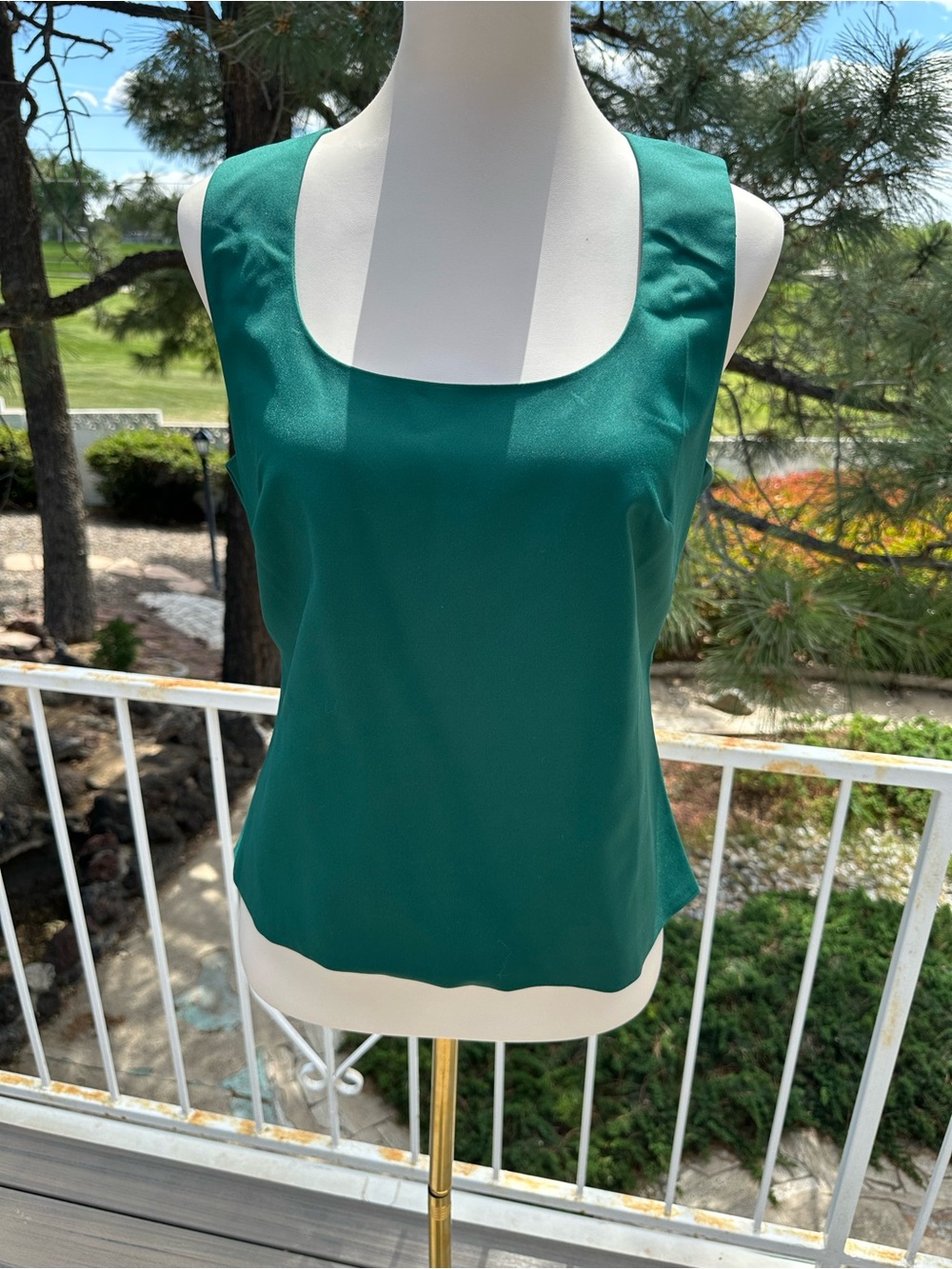 Boston Proper Emerald Green Square-Neck Tank